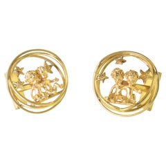 Gemelos retro de oro Ruser, c. 1955