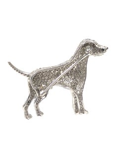 Ruser Platinum and Diamond Exquisite 1940s Dalmatian Dog Brooch