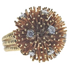 Ruser Retro Gold Diamond Bombe Ring