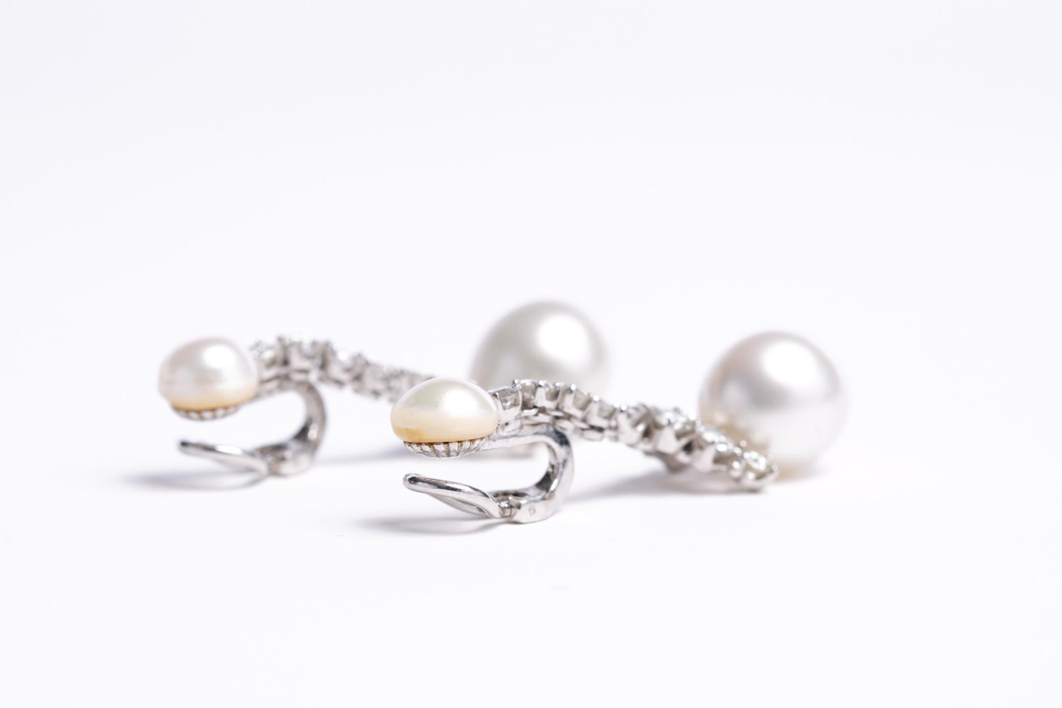 Ruser signierte Perlen- und Diamant-Ohrringe im Angebot 4