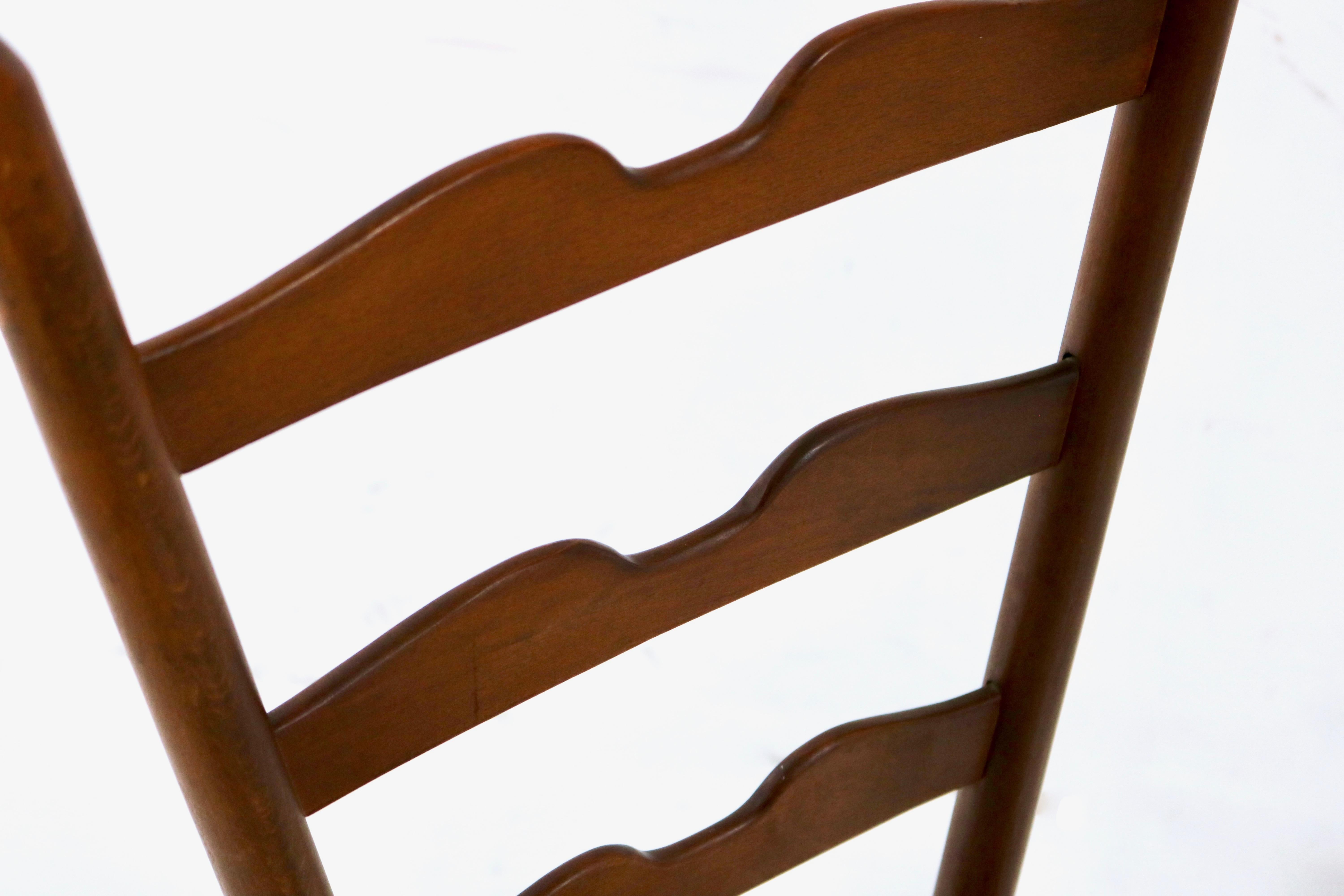 Walnut Ladderback Chair by Gio Ponti for Casa e Giardino, Italy 1