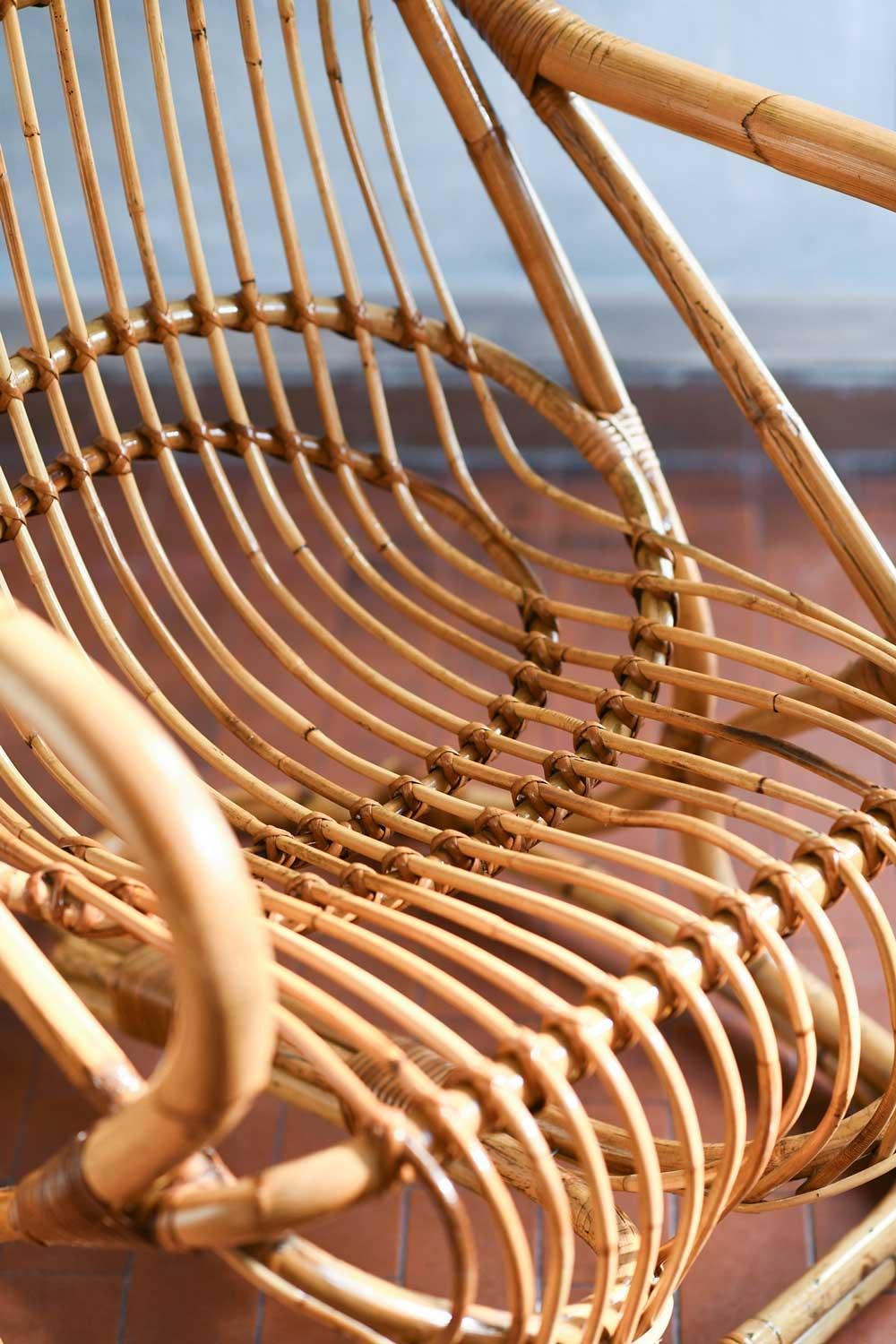 Fauteuil en jonc avec dossier haut, Italie 1970 en vente 4