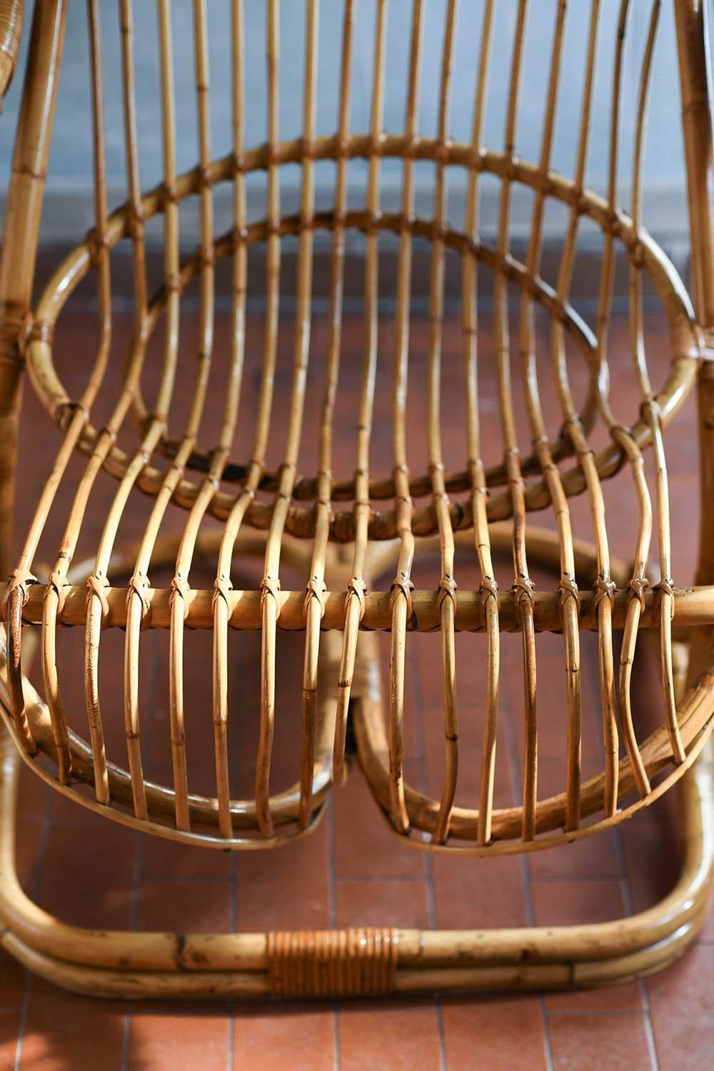 Fauteuil en jonc avec dossier haut, Italie 1970 en vente 5