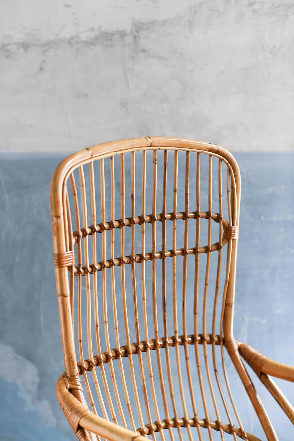 Fauteuil en jonc avec dossier haut, Italie 1970 en vente 3