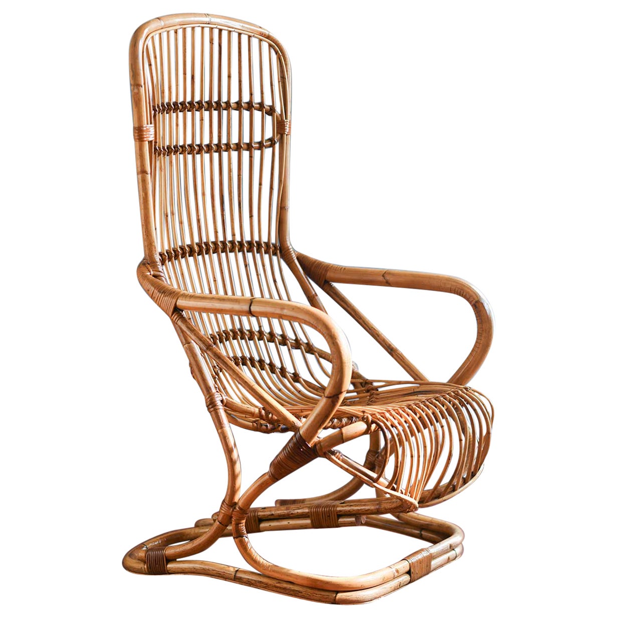 Rush Sessel mit hoher Rückenlehne, Italien 1970 im Angebot