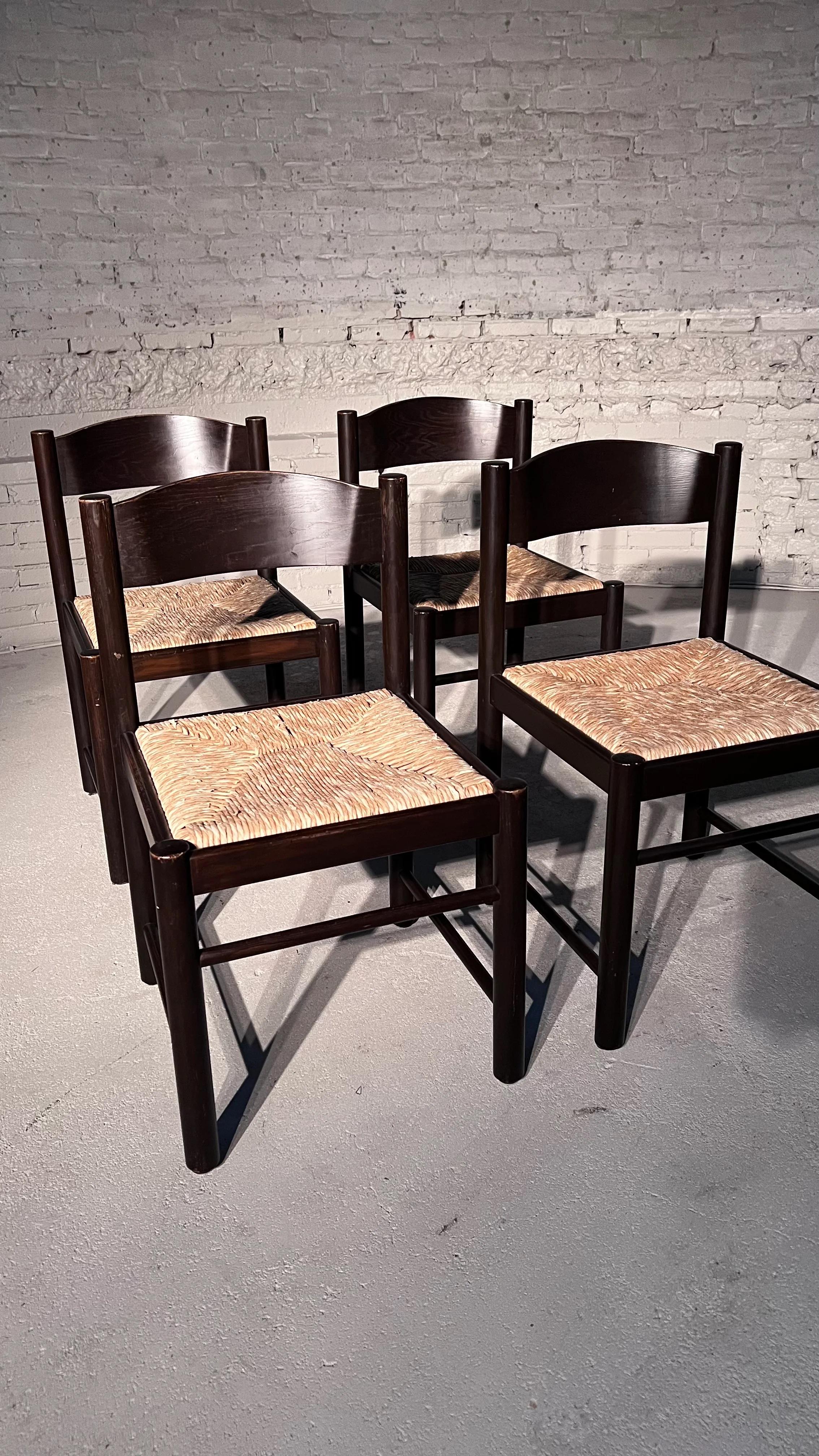Rush Dining Chairs set of 4 In Good Condition In BREDA, NL