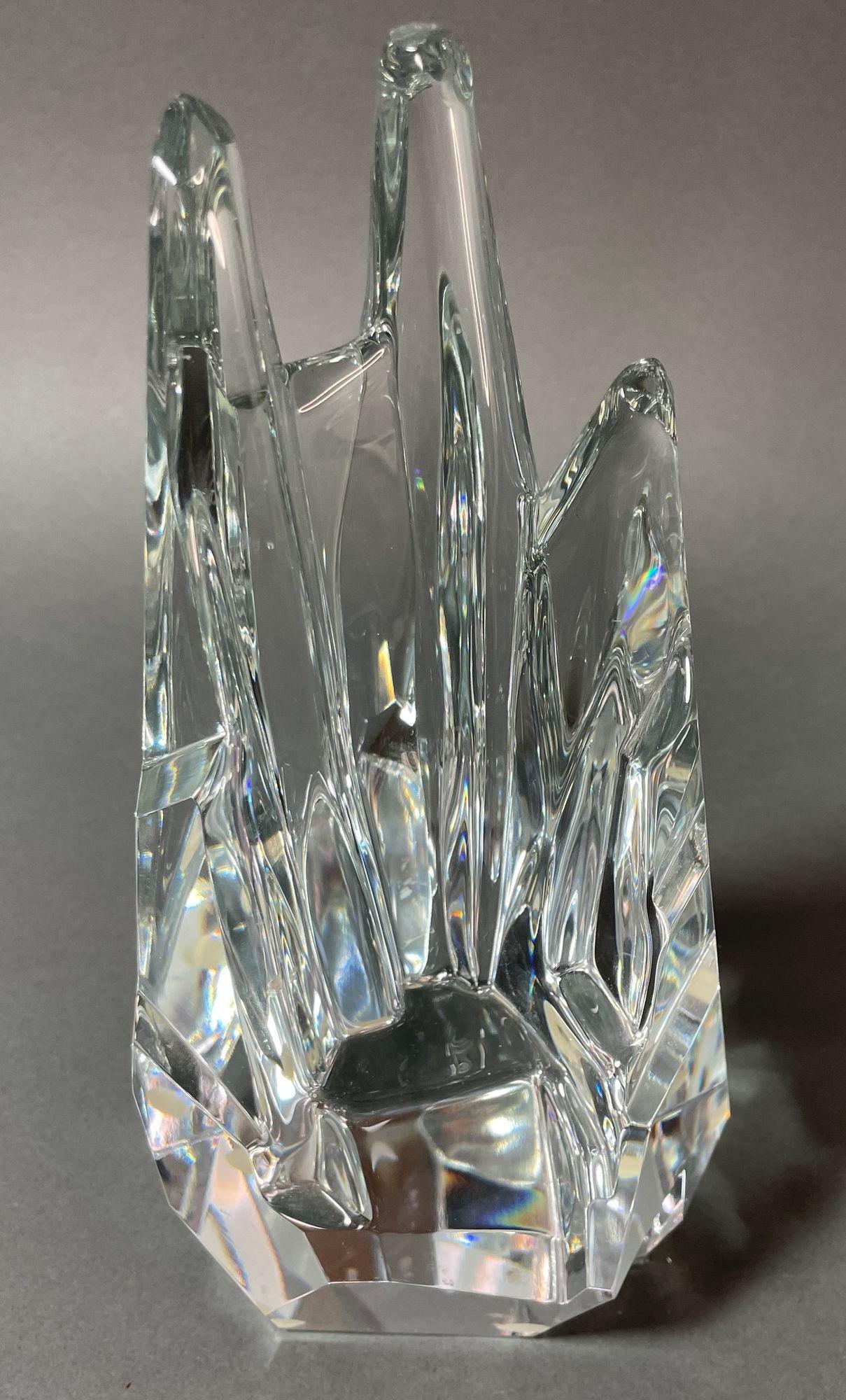 Post-Modern Rush Dougherty The Ice Palace Sevres Cristal France Signed Crystal Paperweight For Sale