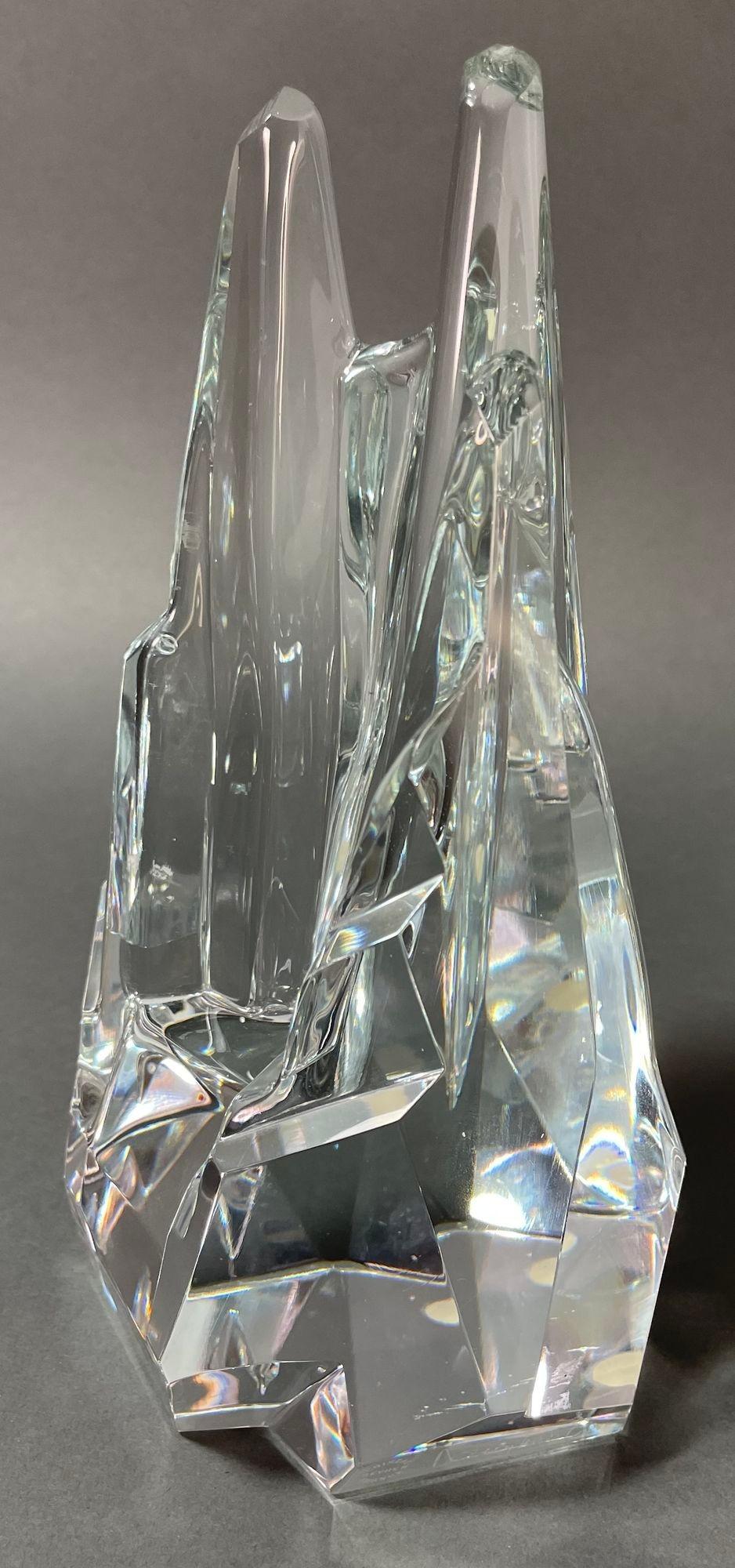 Hand-Crafted Rush Dougherty The Ice Palace Sevres Cristal France Signed Crystal Paperweight For Sale
