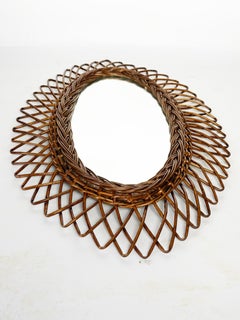 Rush mirror with geometric patterns, France, 1960