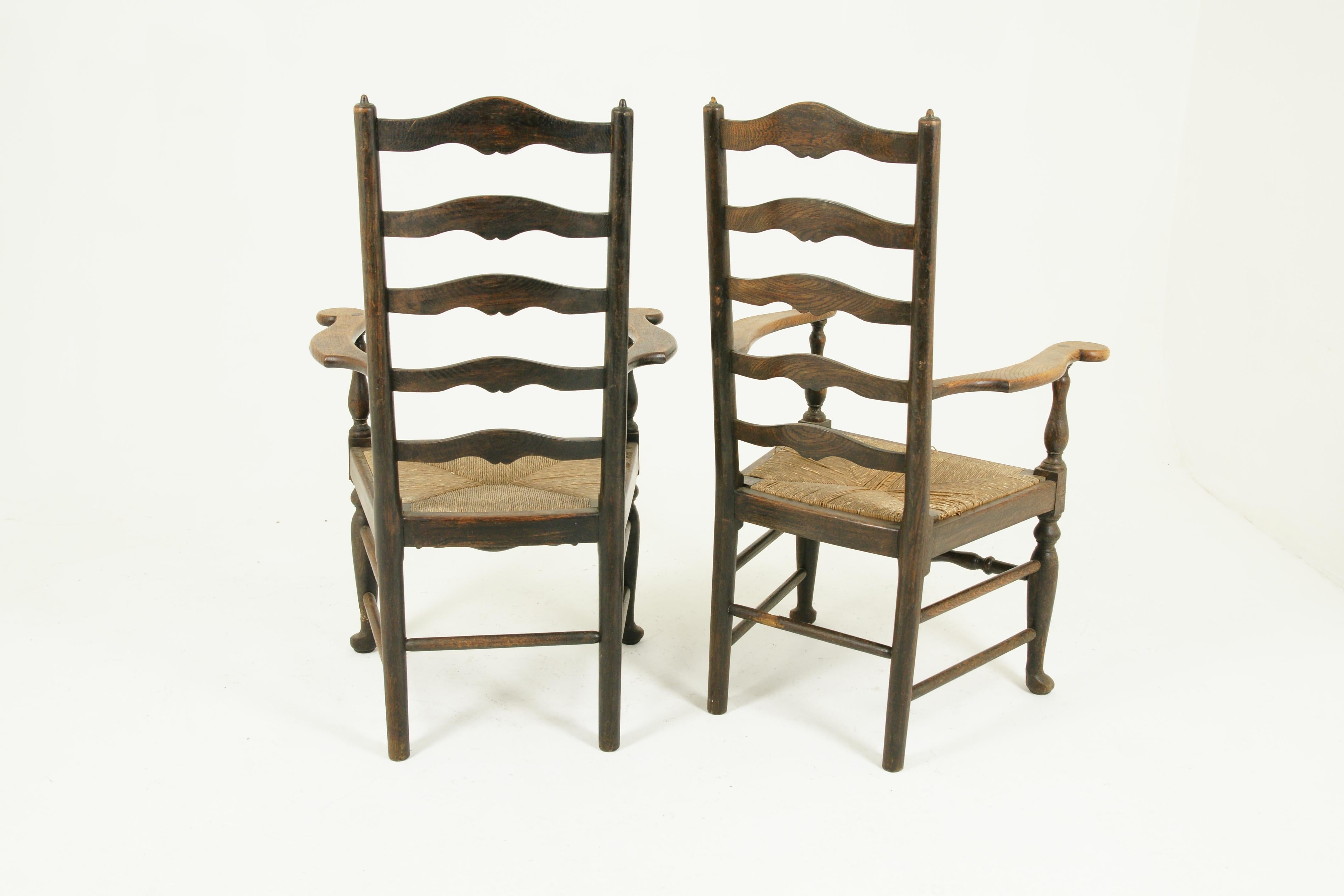 Rush Seat Chairs, Set of 14 Chairs, 12+2 Chairs, 14 Dining Chairs, 1920 12