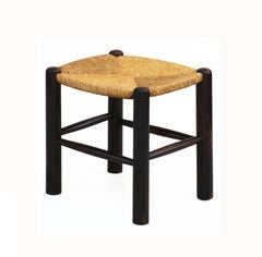 Rush Seat Charlotte Perriand Style Tabouret Stools circa 1970s France
