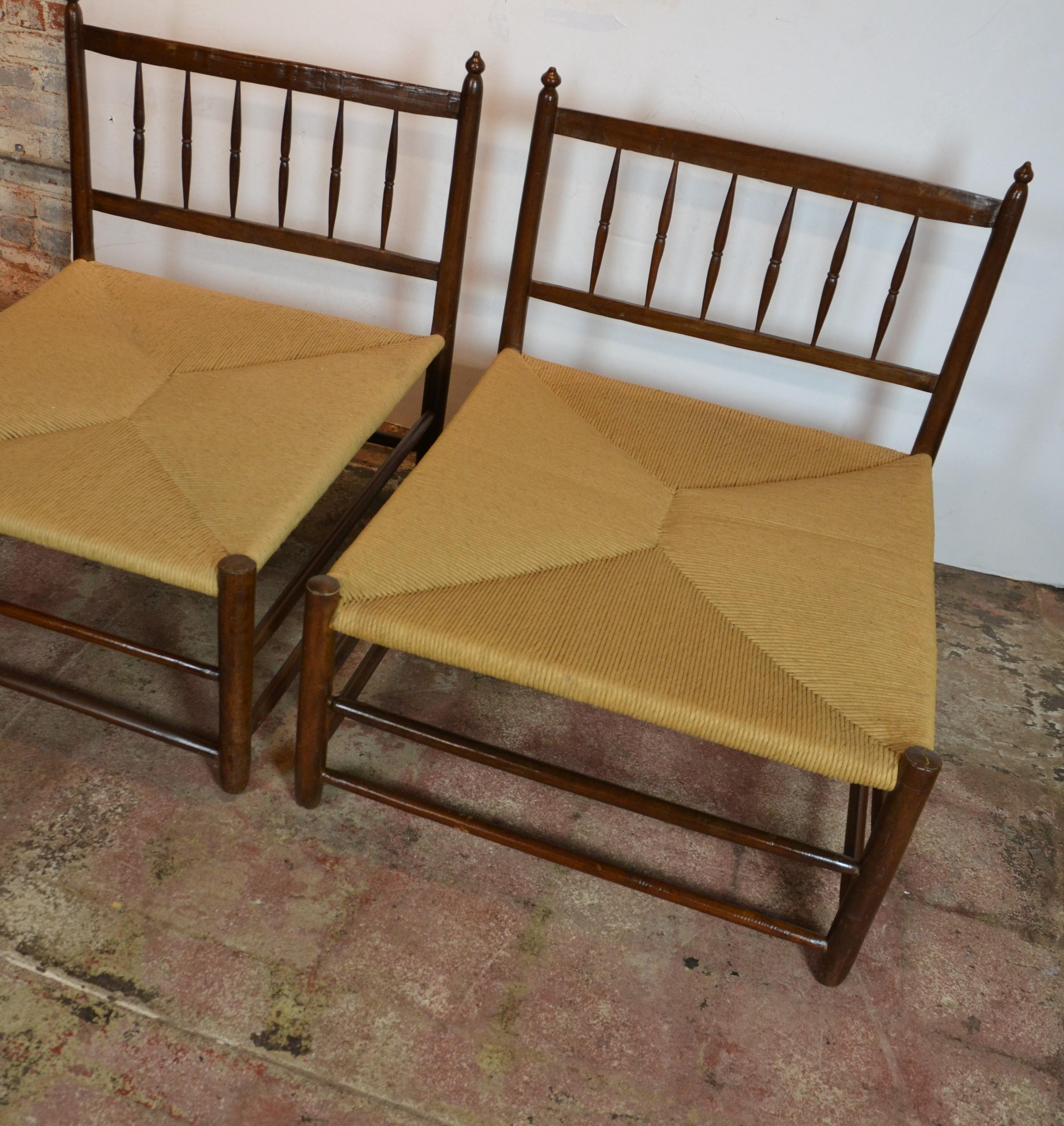French Woven Seat Club Chairs