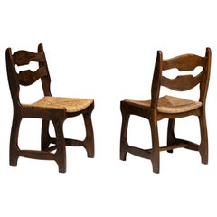 Rush Seat Dining Chairs, France, 1970