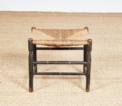 Rush Seat Painted Footstool