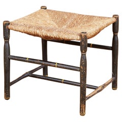 Rush Seat Painted Footstool