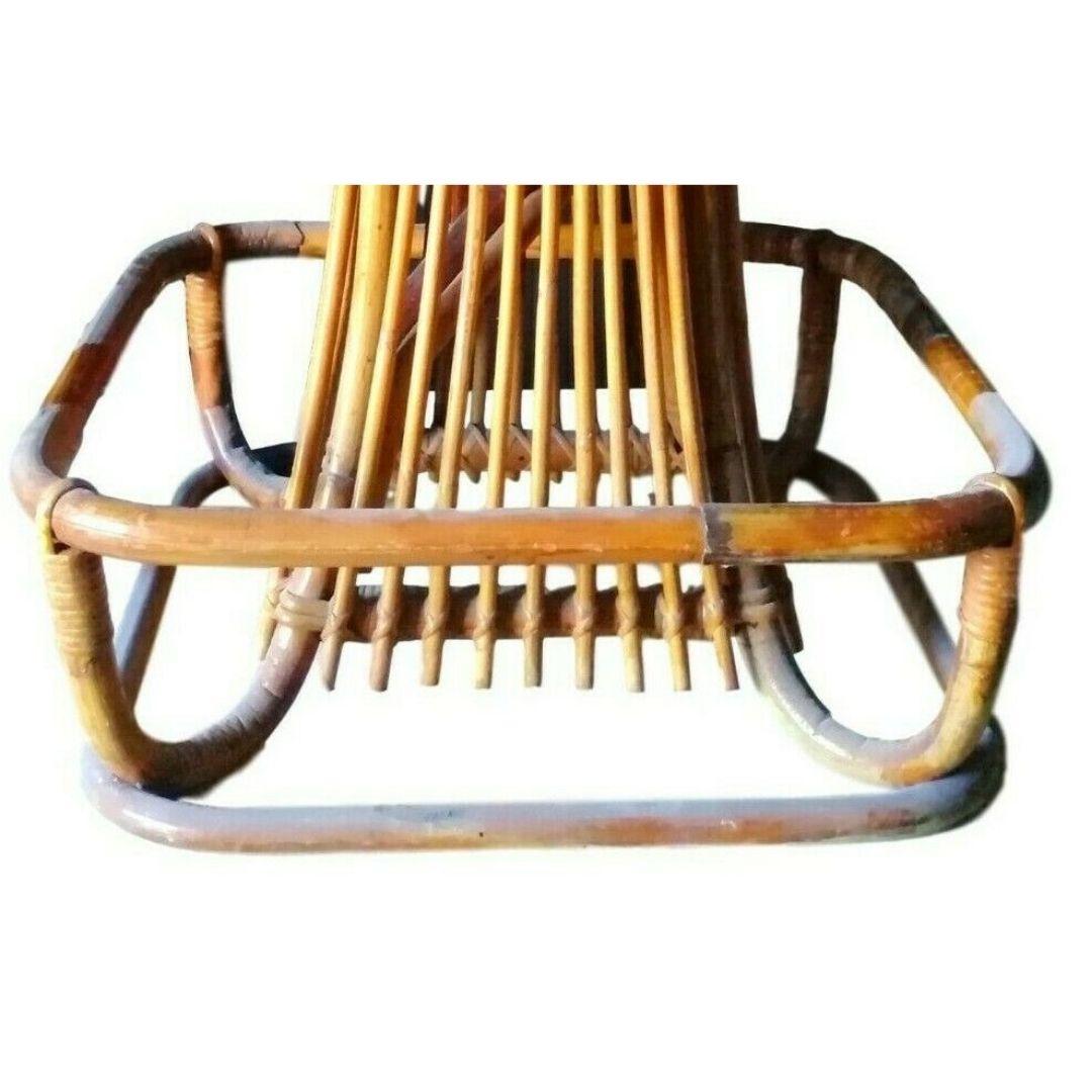 Rush stool design Tito Agnoli for Bonacina, 1950s In Good Condition In taranto, IT