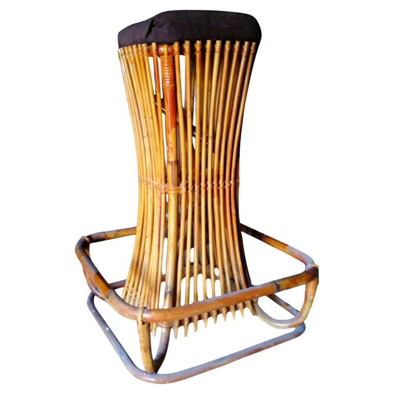 Rush stool design Tito Agnoli for Bonacina, 1950s For Sale
