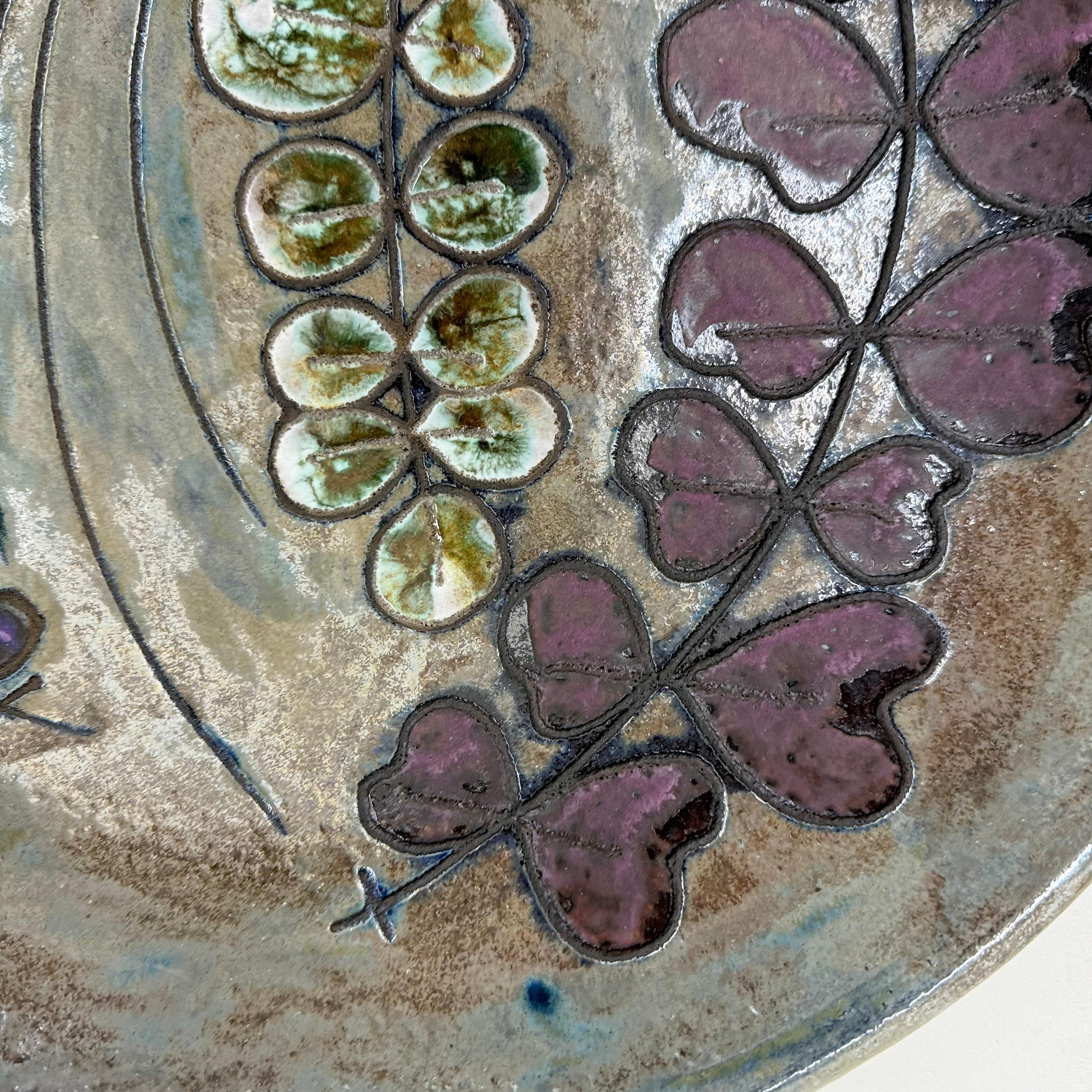 Mid-Century moderno Piatto da parete in ceramica Rusha Handarbeit , Germania, anni '70 in vendita