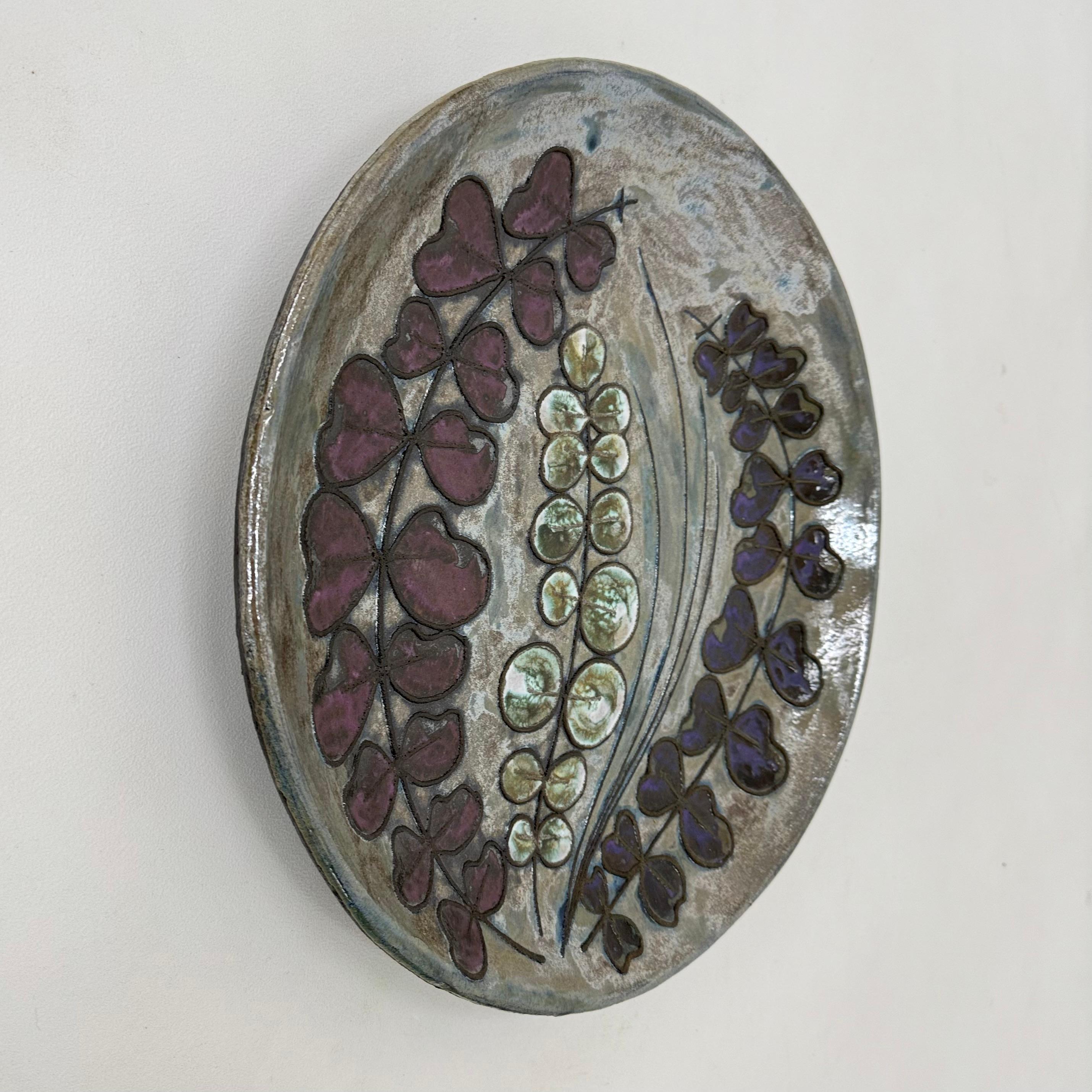 Ceramica Piatto da parete in ceramica Rusha Handarbeit , Germania, anni '70 in vendita