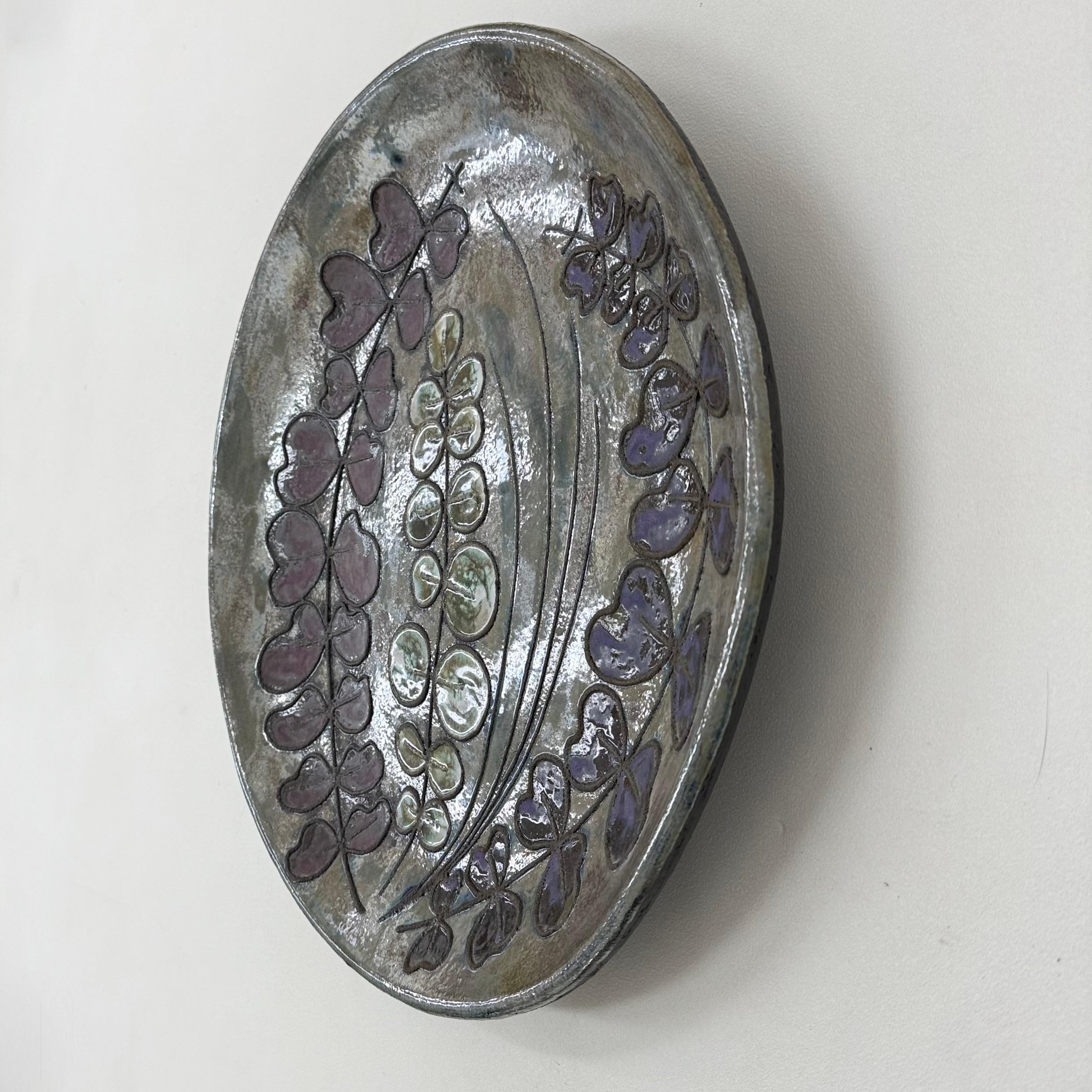 Piatto da parete in ceramica Rusha Handarbeit , Germania, anni '70 in vendita 1