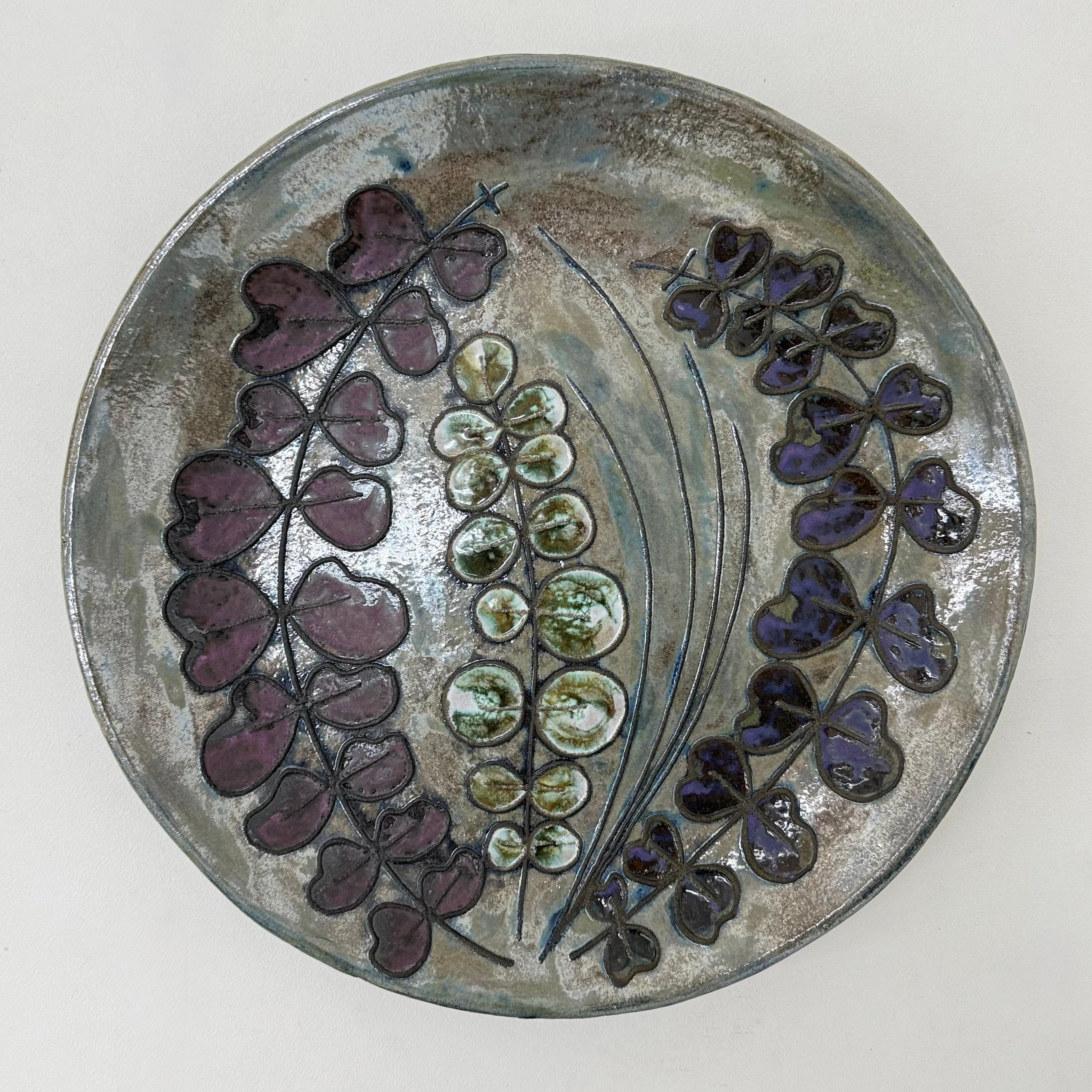 Piatto da parete in ceramica Rusha Handarbeit , Germania, anni '70 in vendita 2