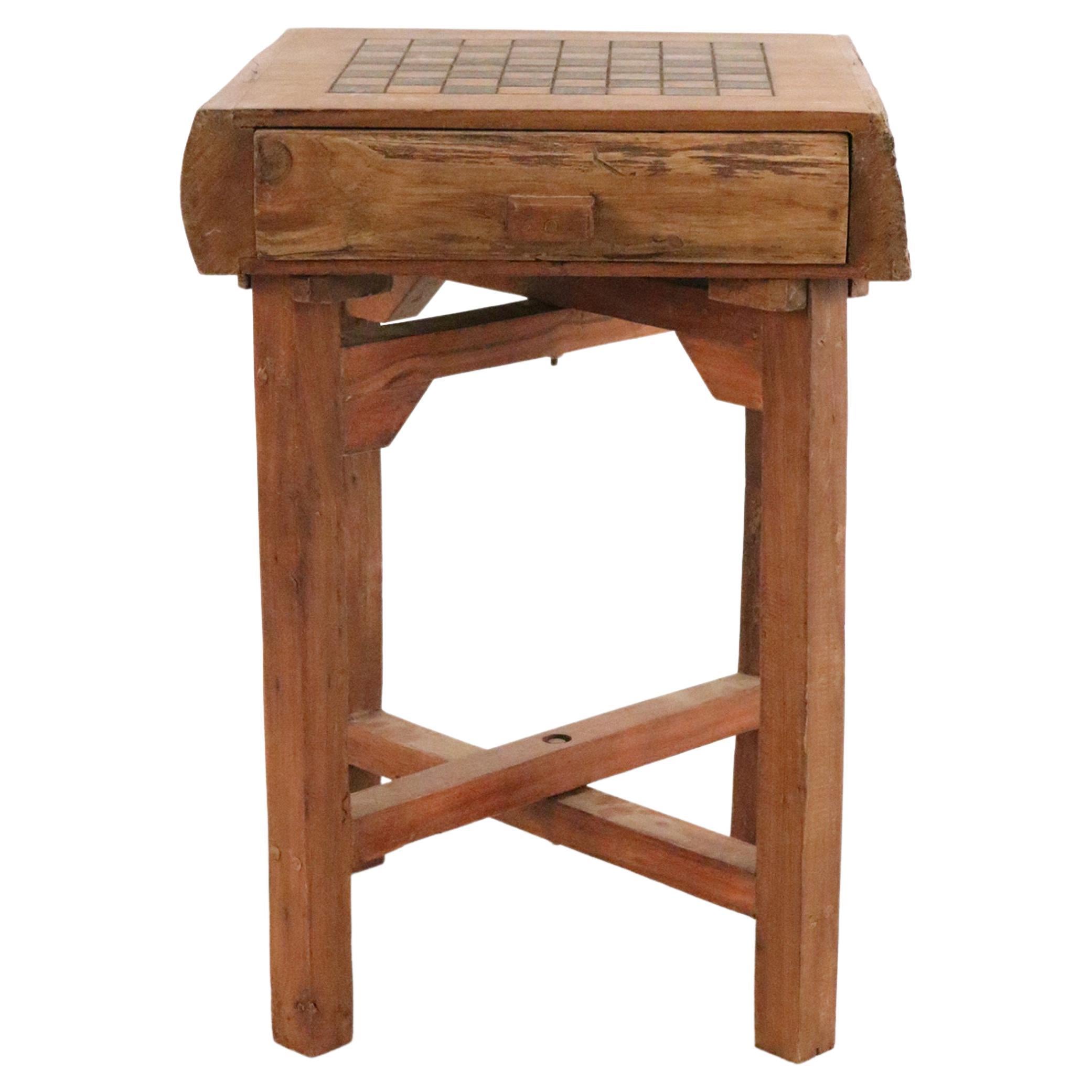 Rusitc Adirondak Folding Base Rough Hewn Wooden Game Table