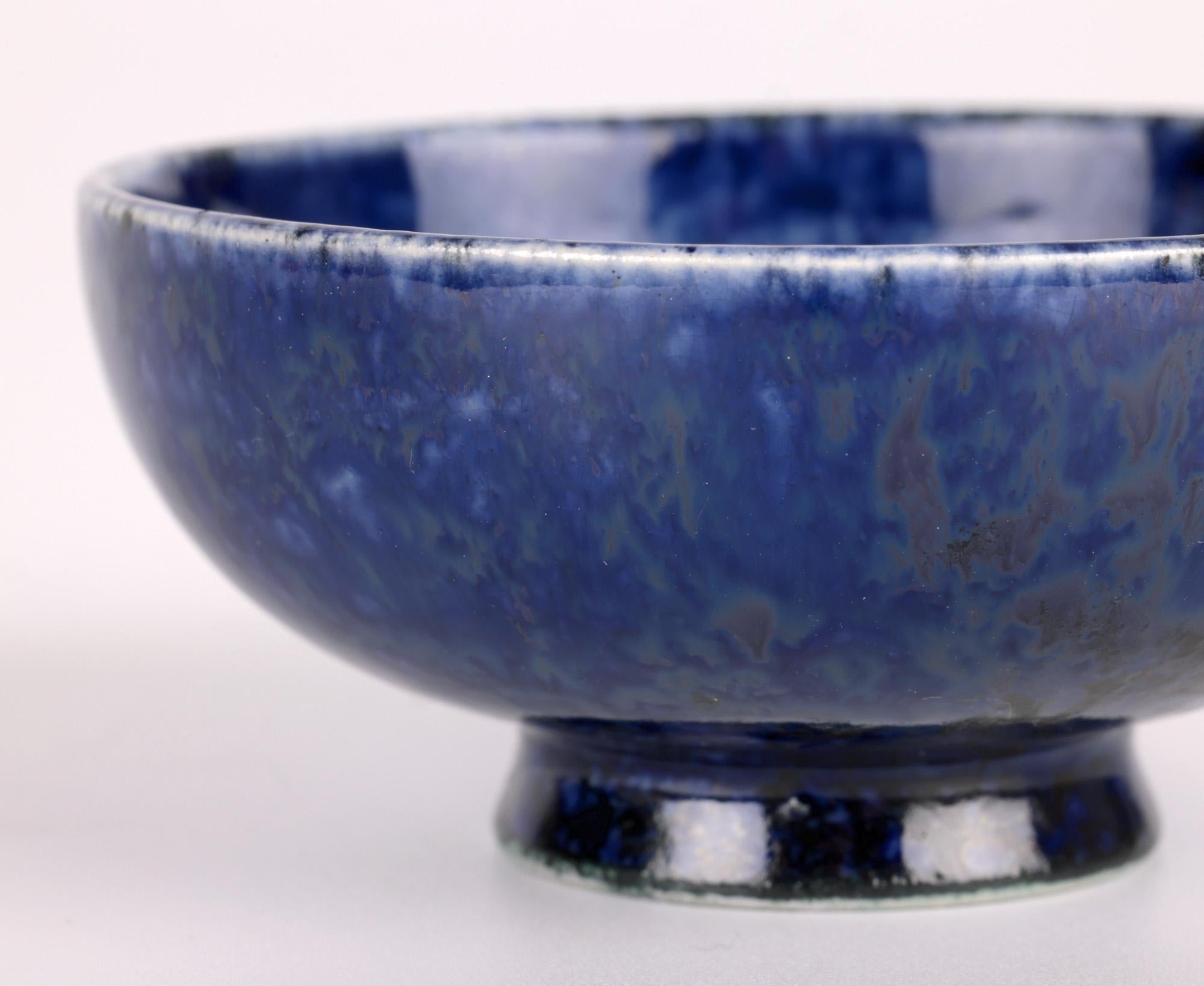 Pottery Ruskin Arts & Crafts Fine Blue Lustre Style Glazed Bowl For Sale