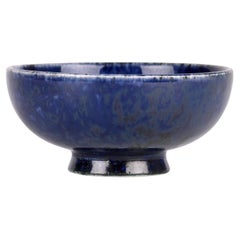 Antique Ruskin Arts & Crafts Fine Blue Lustre Style Glazed Bowl