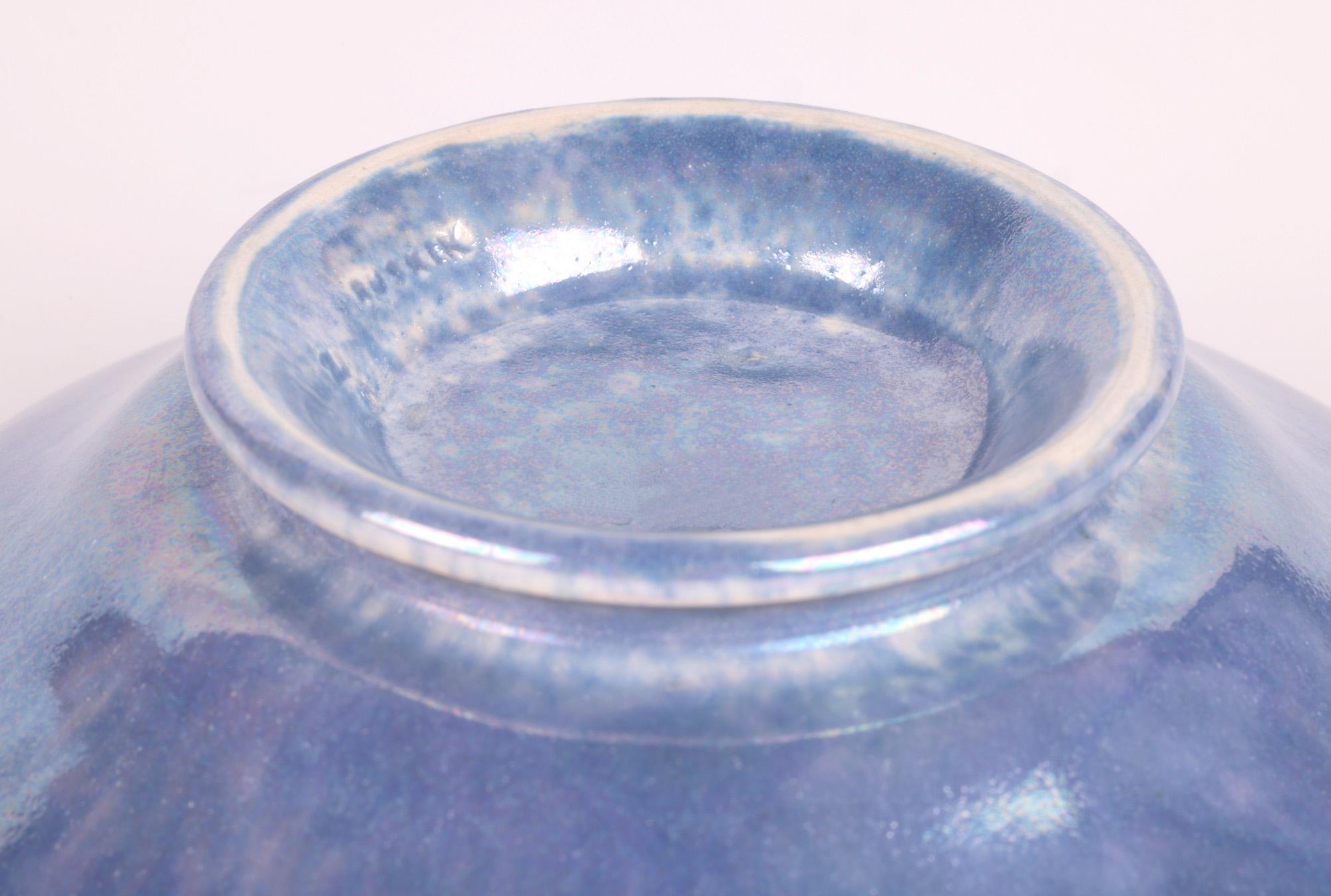 Ruskin Arts & Crafts Fine Eggshell Lilac Lustre Glazed Bowl 2