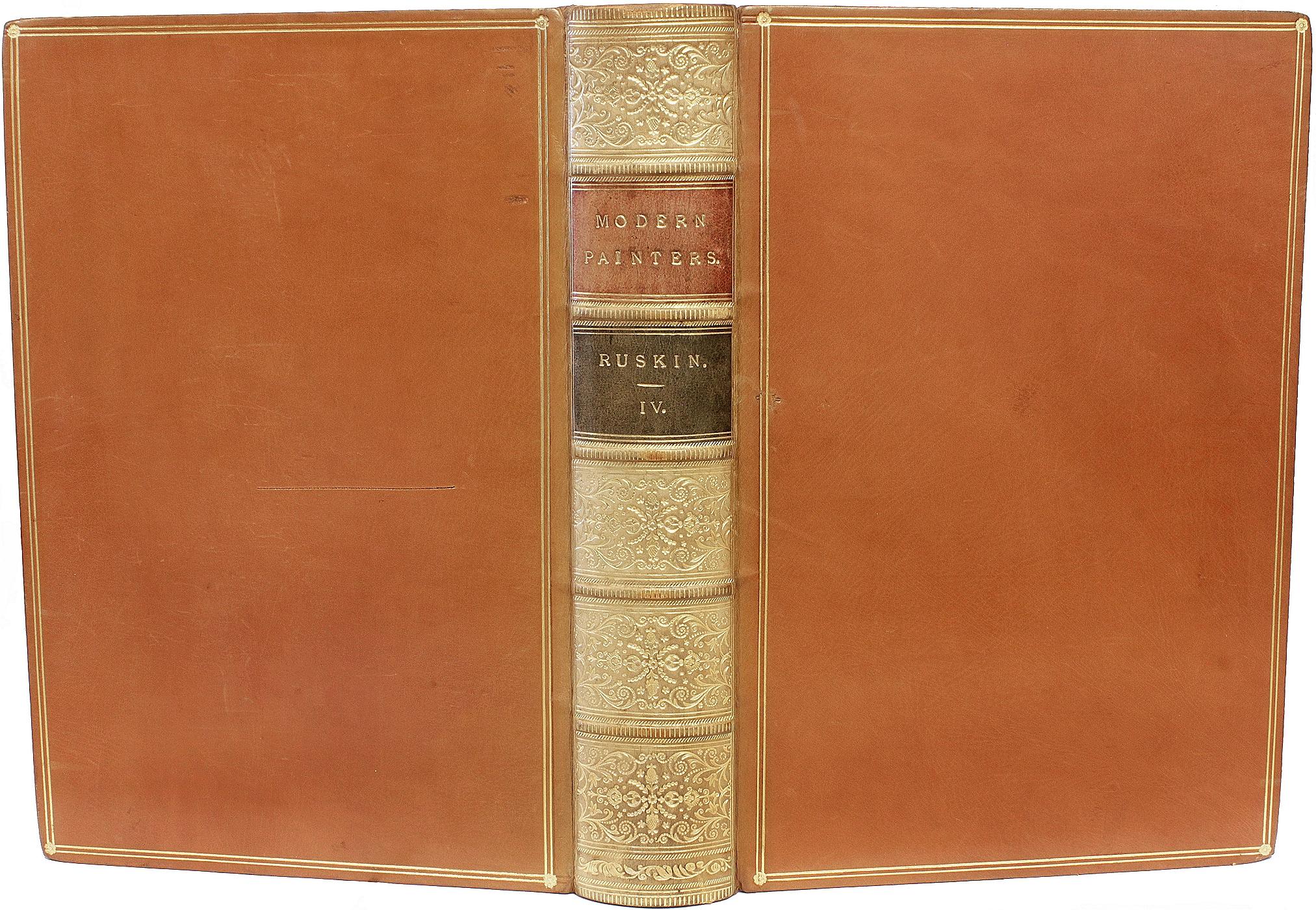 Britannique RUSKIN. Peintres Modernes & Les Sept Lampes de l'Architecture. DANS UNE BELLE RELIURE ! en vente