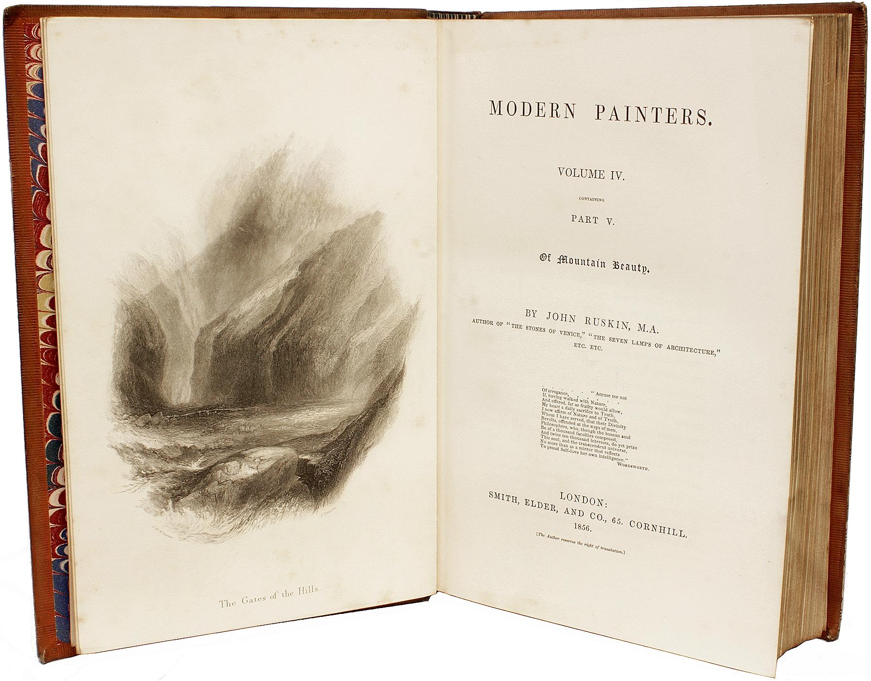 RUSKIN. Peintres Modernes & Les Sept Lampes de l'Architecture. DANS UNE BELLE RELIURE ! Bon état - En vente à Hillsborough, NJ