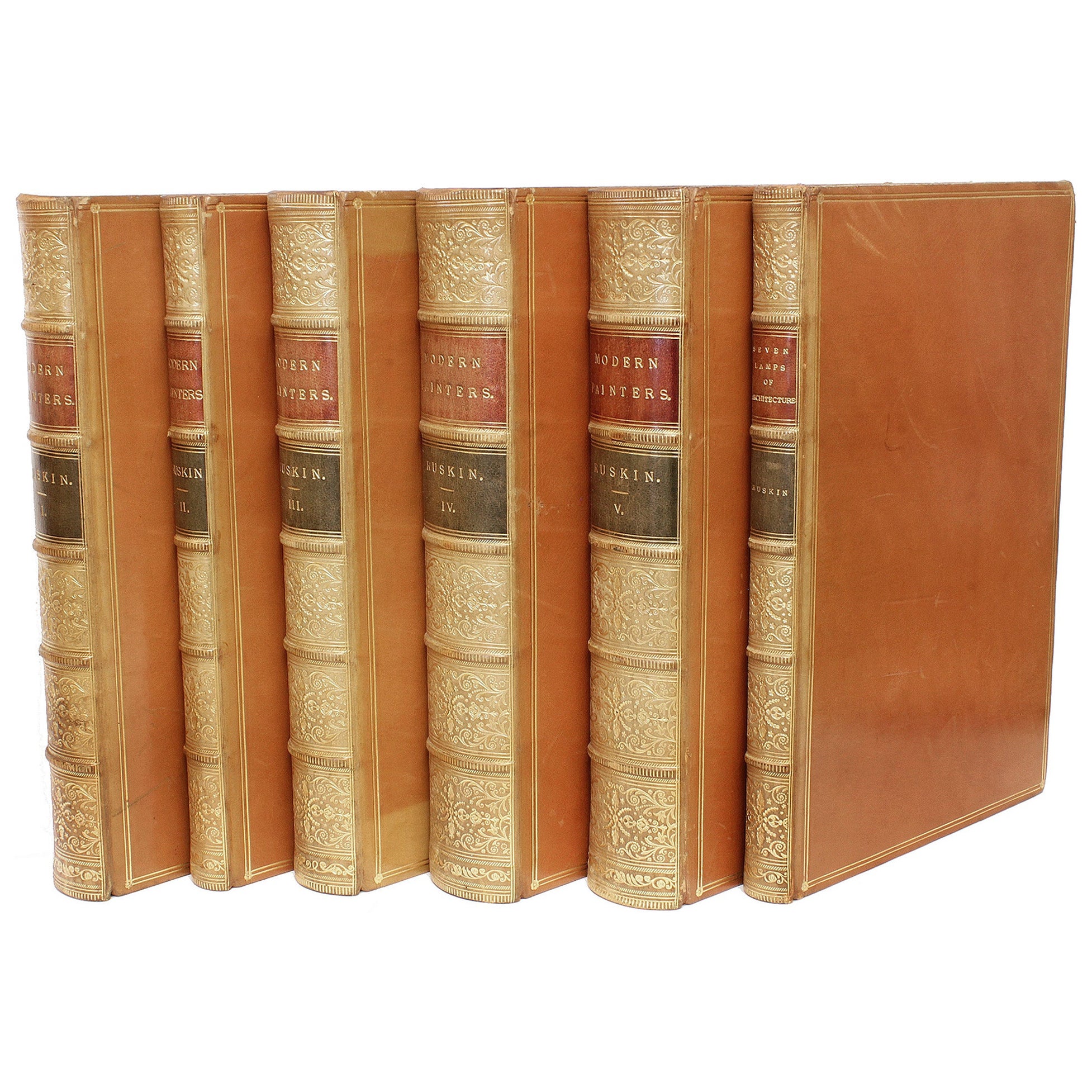 RUSKIN. Peintres Modernes 
Les Sept Lampes de l
Architecture. DANS UNE BELLE RELIURE ! en vente