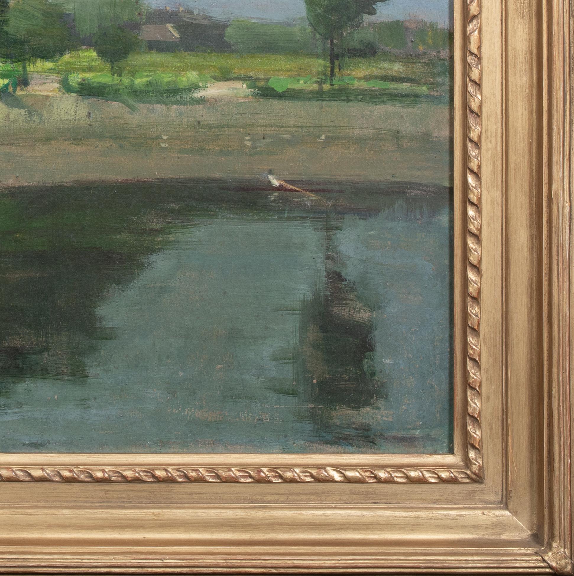 Mattina sul fiume Tamigi, Barnes, 1935 circa

di Ruskin Spear (1911-1990) vendite a $75.000

Grande veduta del 1935 circa del fiume Tamigi, Barnes con una figura che rema in lontananza, olio su tavola di Ruskin Spear. Eccellente qualità e condizioni