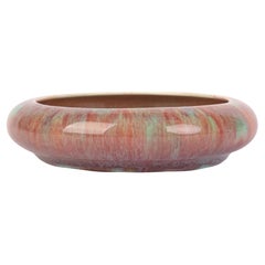 Ruskin Style Flambe Colored Drip Glazed Art Pottery Dish