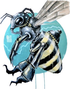 Bee Robot Large Painting Original Art