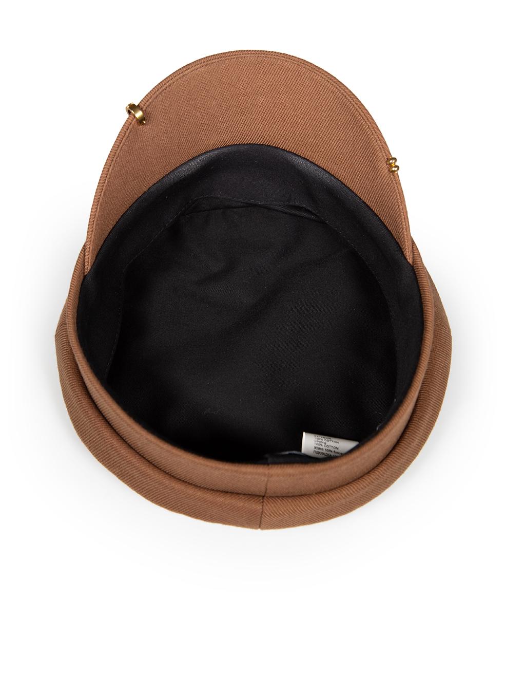 Women's Ruslan Baginskiy Brown Logo Detail Newsboy Hat