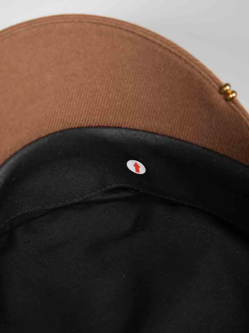 Ruslan Baginskiy Brown Logo Detail Newsboy Hat 1