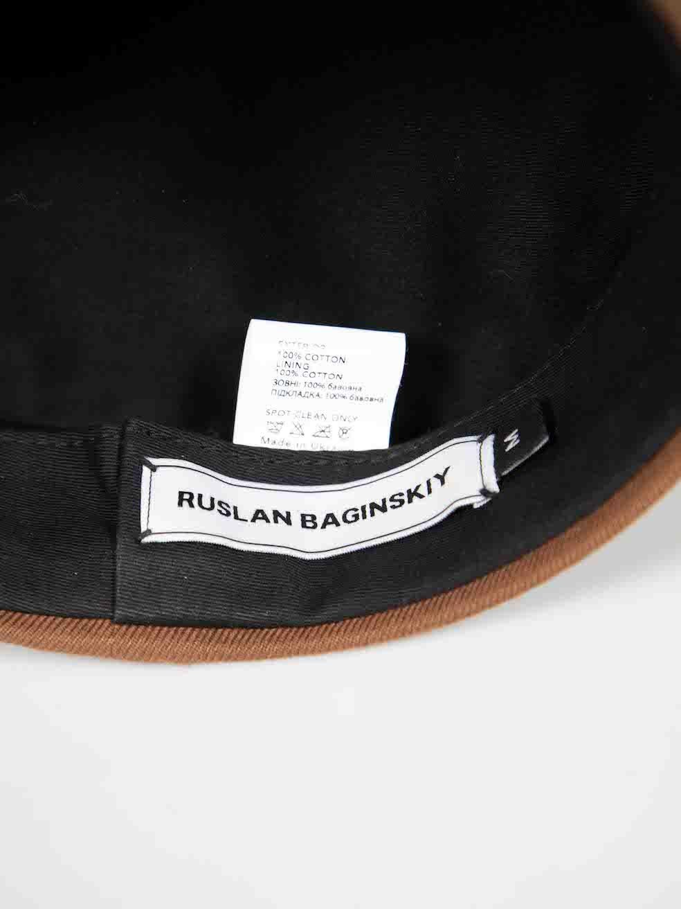 Ruslan Baginskiy Brown Logo Detail Newsboy Hat 3