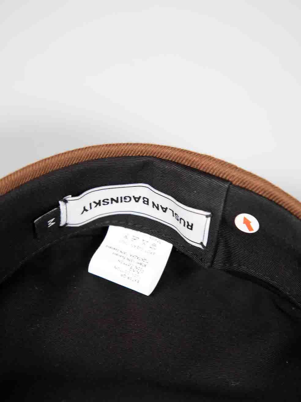 Ruslan Baginskiy Brown Logo Detail Newsboy Hat 4