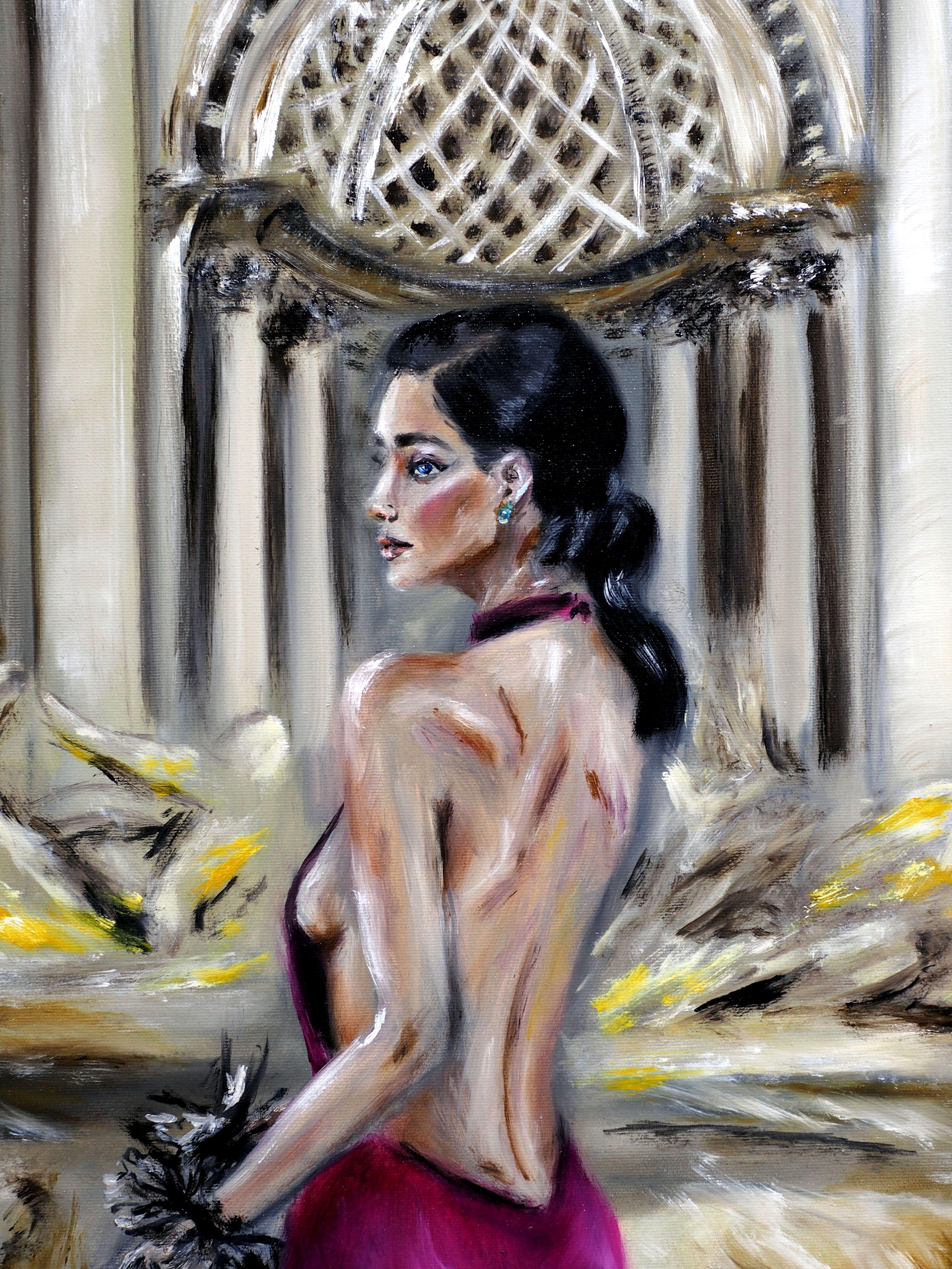 Fontana di Trevi, Pittura, Olio su tela - Painting Impressionismo di Ruslana Levandovska