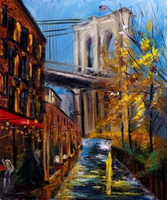 Autumn at DUMBO, New York, Painting, Oil on Canvas