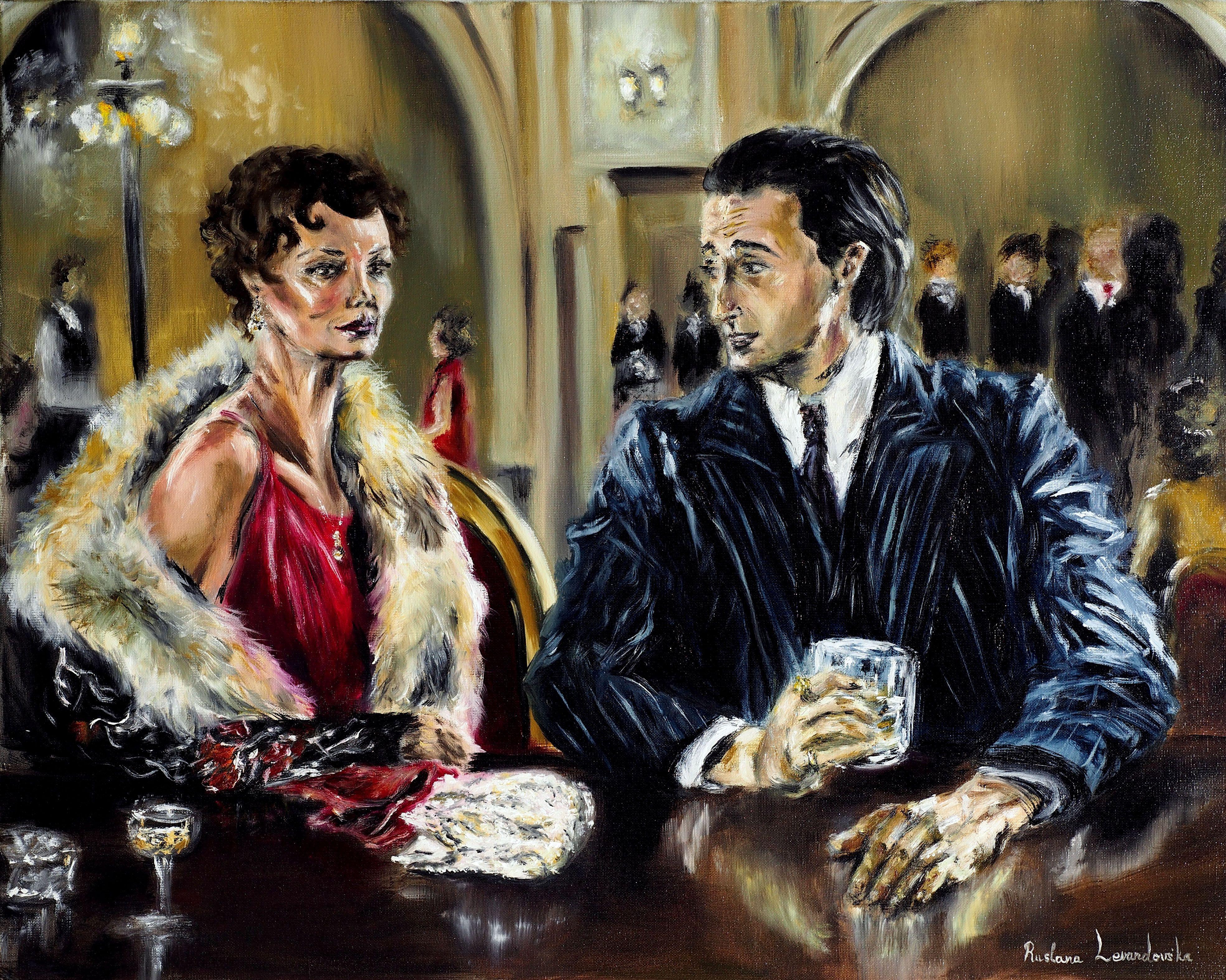 Evening at the Bar, Painting, Oil on Canvas