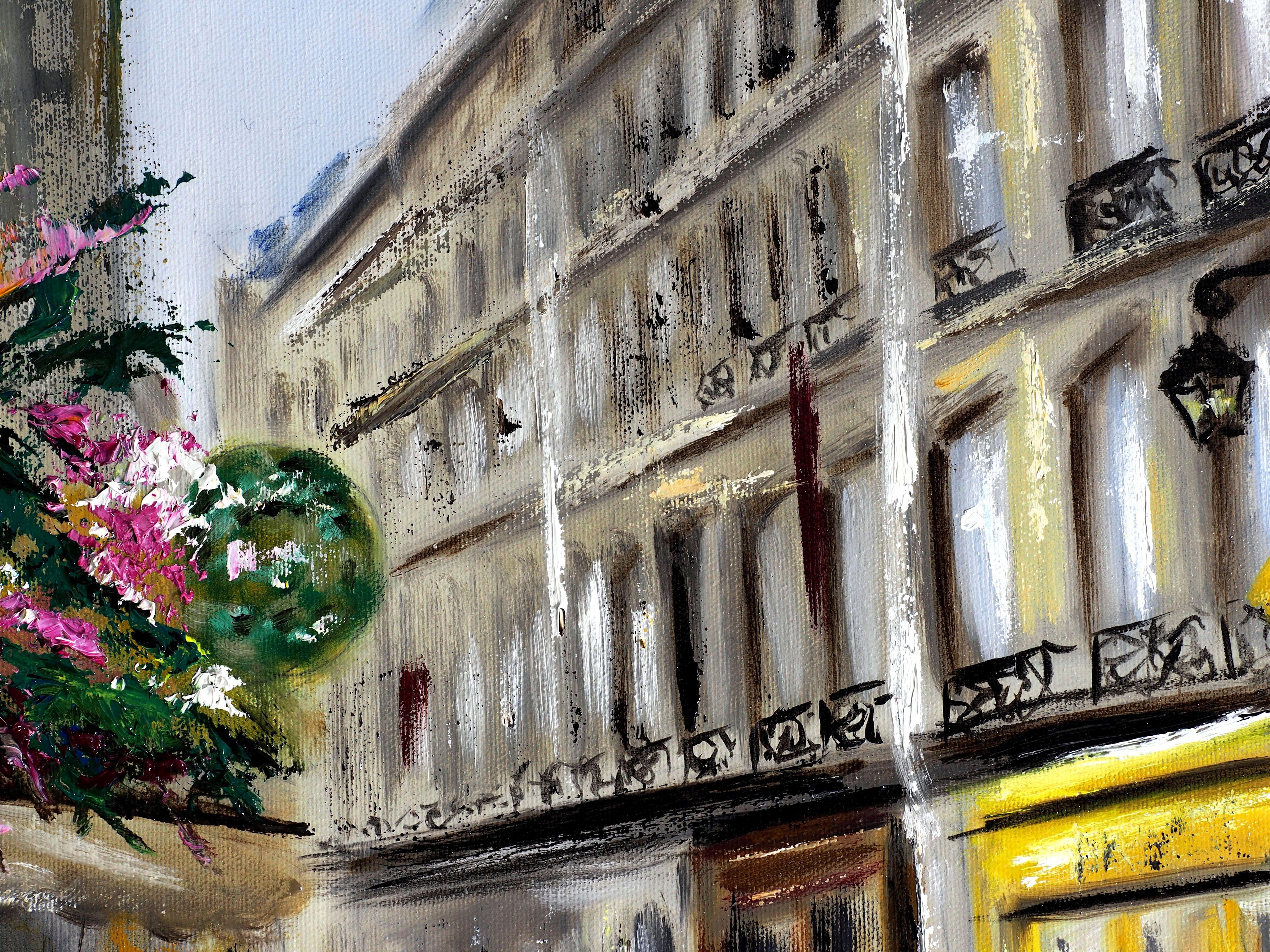 Maison Sauvage, Paris, automne, peinture, huile sur toile en vente 1