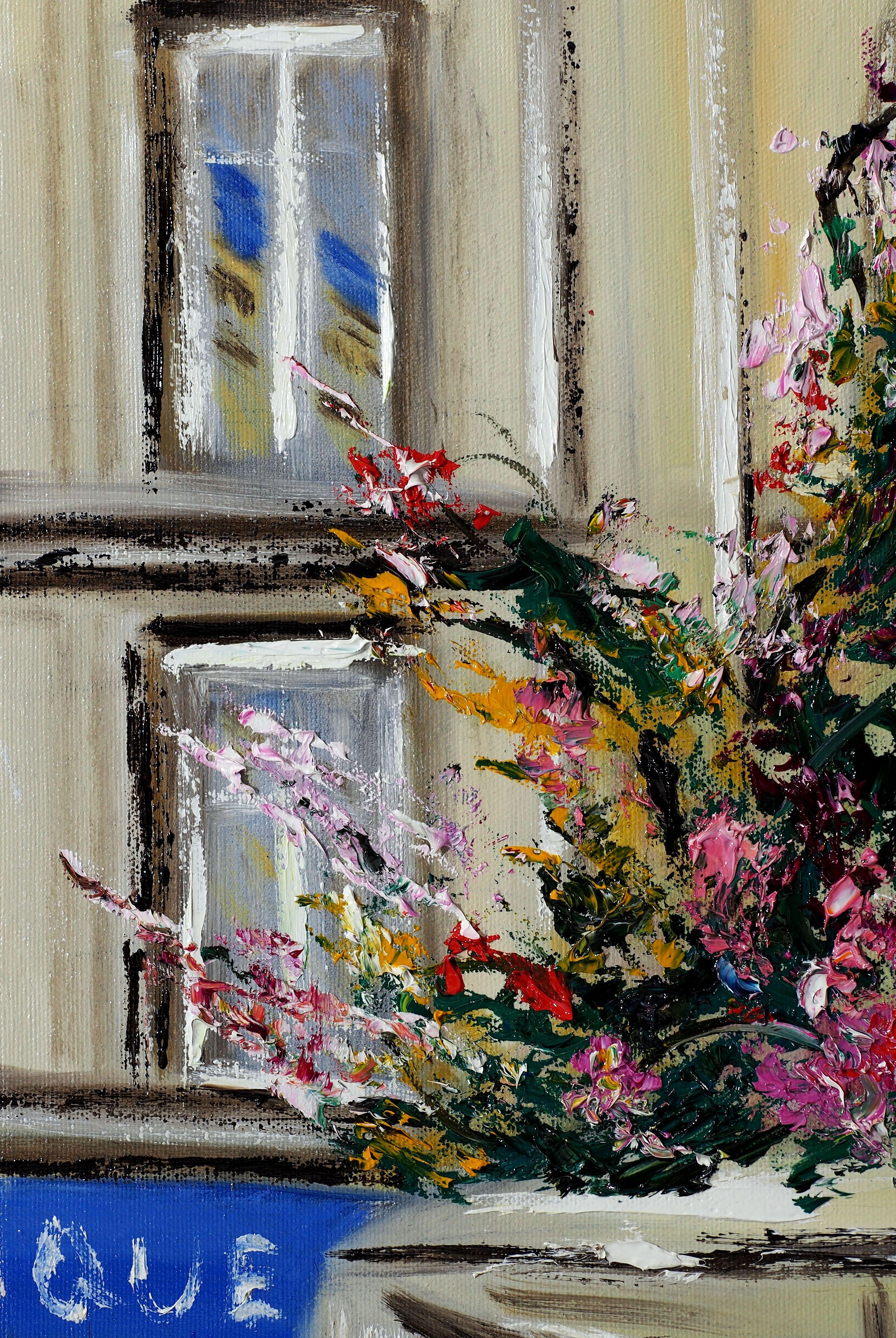 Maison Sauvage, Paris, automne, peinture, huile sur toile en vente 2