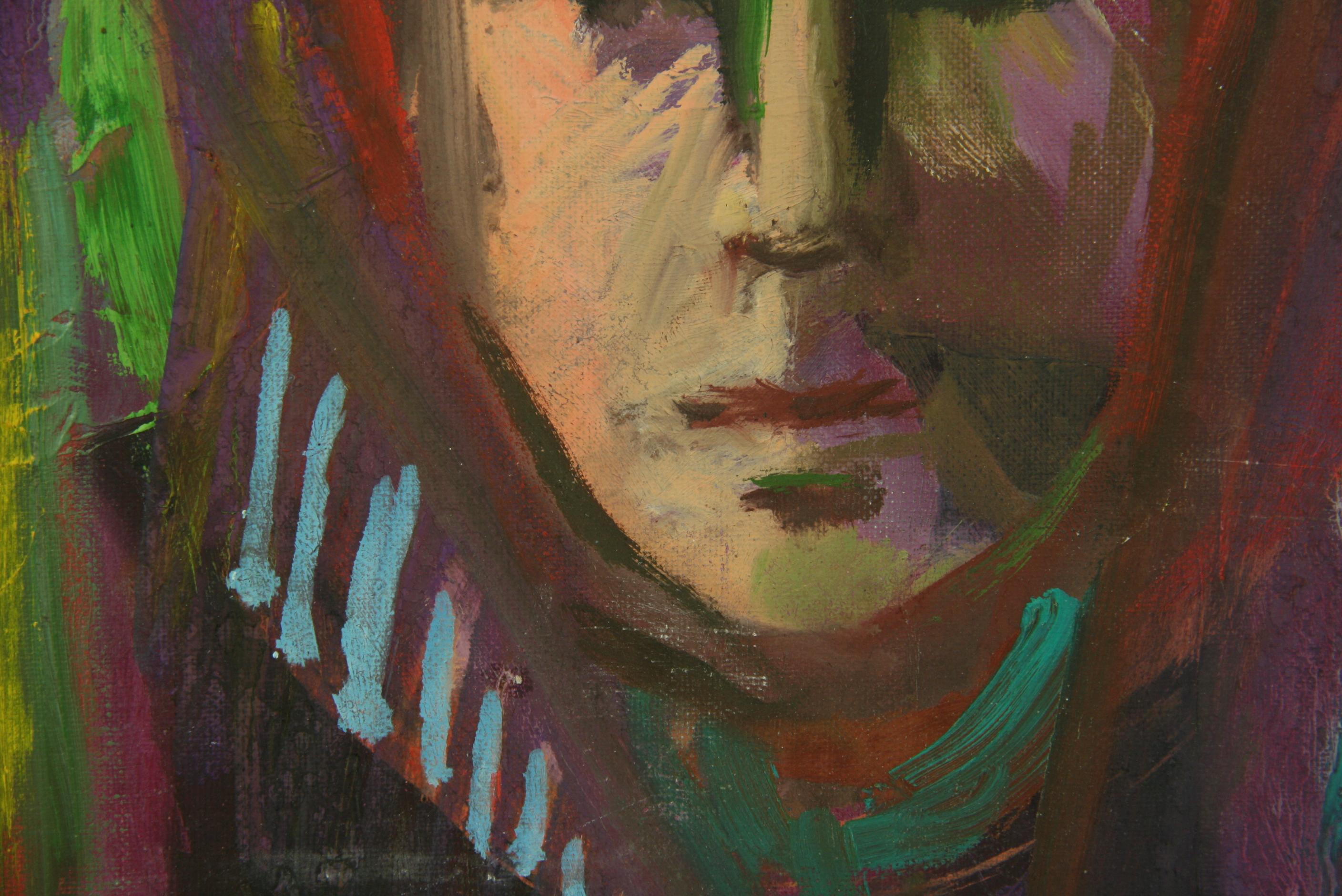 Expressionnisme abstrait  Portrait de femme en vente 3