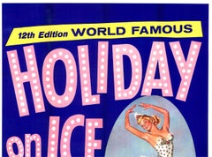 Original Holiday on Ice von 1957 Großformatiges Plakat mit Leinenrückseite