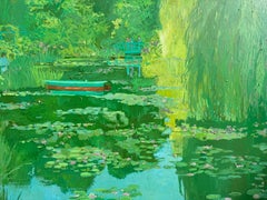 American HUGE SIZE Florida Wildlife Park Garden w/ Lilly Pad Pond. snd Figures