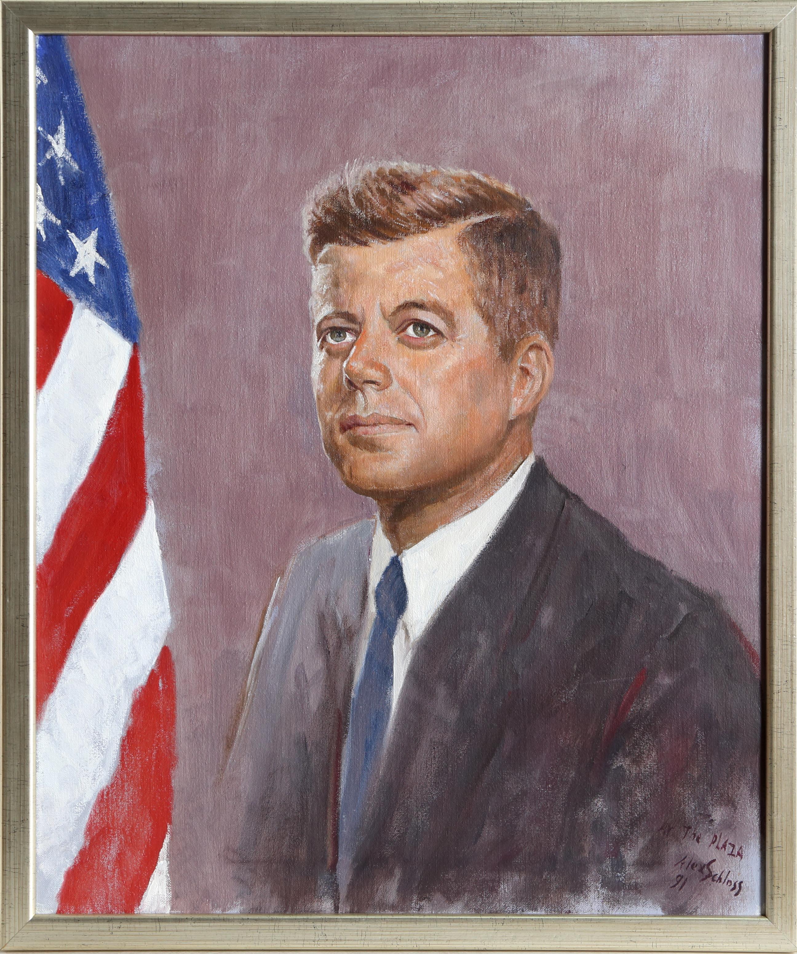 At the Plaza - John F. Kennedy, Portrait by Alex Schloss
