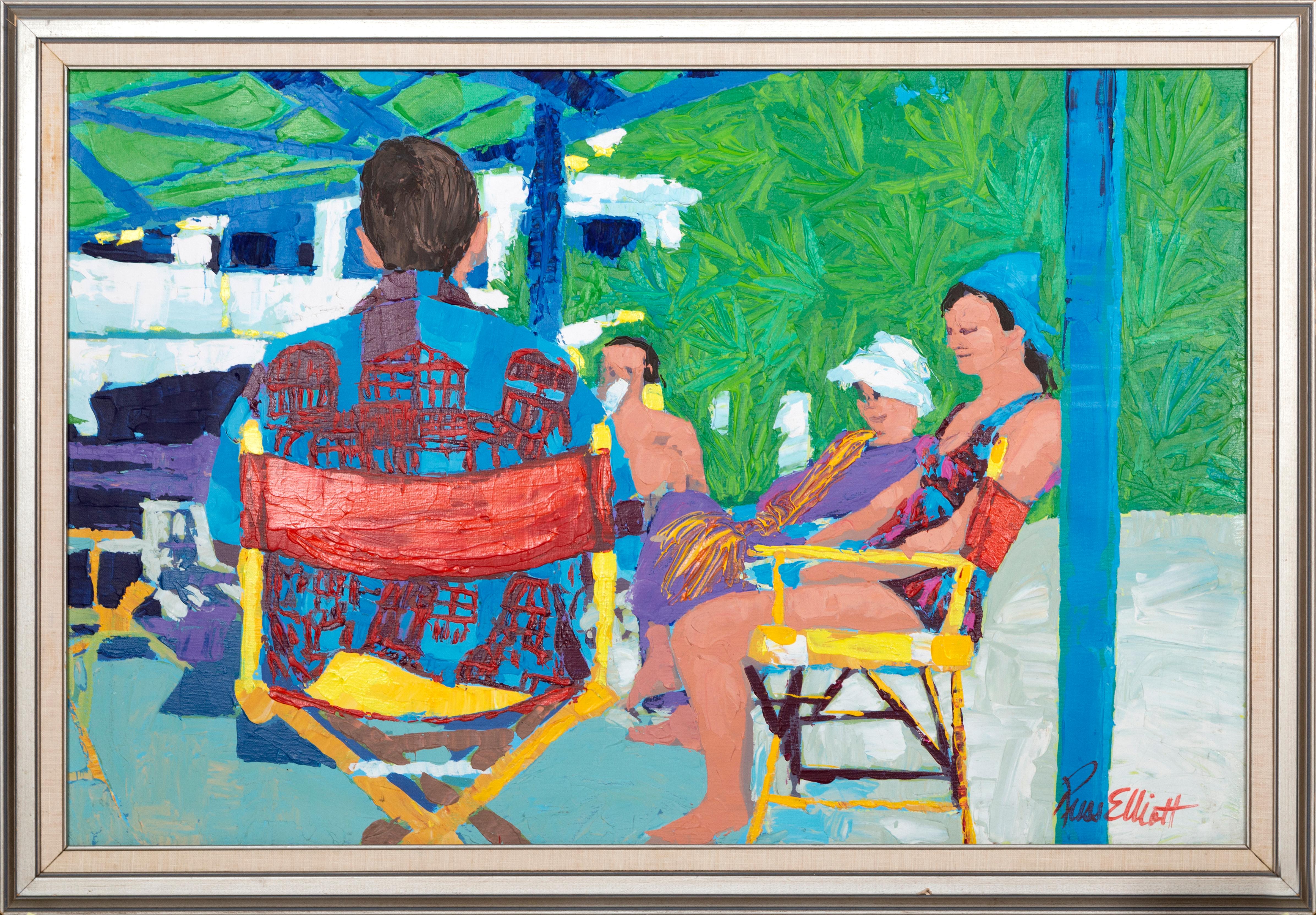 Tortolla de Russ Elliott, estadounidense (1932)
Fecha: 1988
Acrílico sobre lienzo, firmado abajo a la derecha
Tamaño: 59,69 x 91,44 cm (23,5 x 36 pulg.)
Tamaño del marco: 28 x 40 pulgadas

Inscripción "Modo para la colección de Barbanegra", verso.