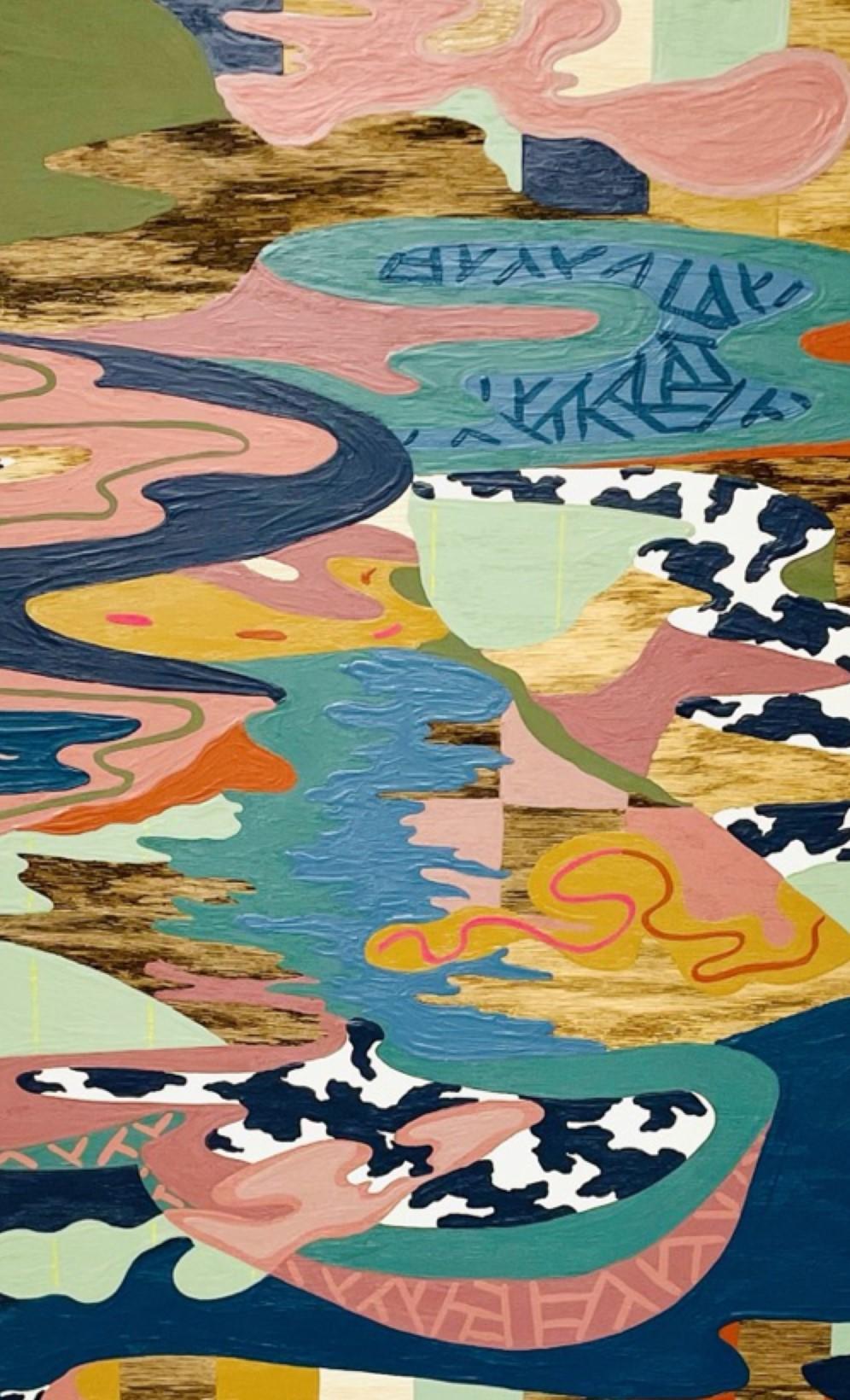 „Temporary Cure for Existential Dread No. 42“ Zeitgenössische farbenfrohe Landschaft im Angebot 2